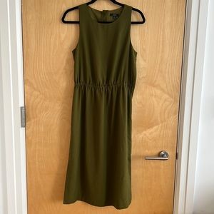 J Crew Olive Green Midi Dress
